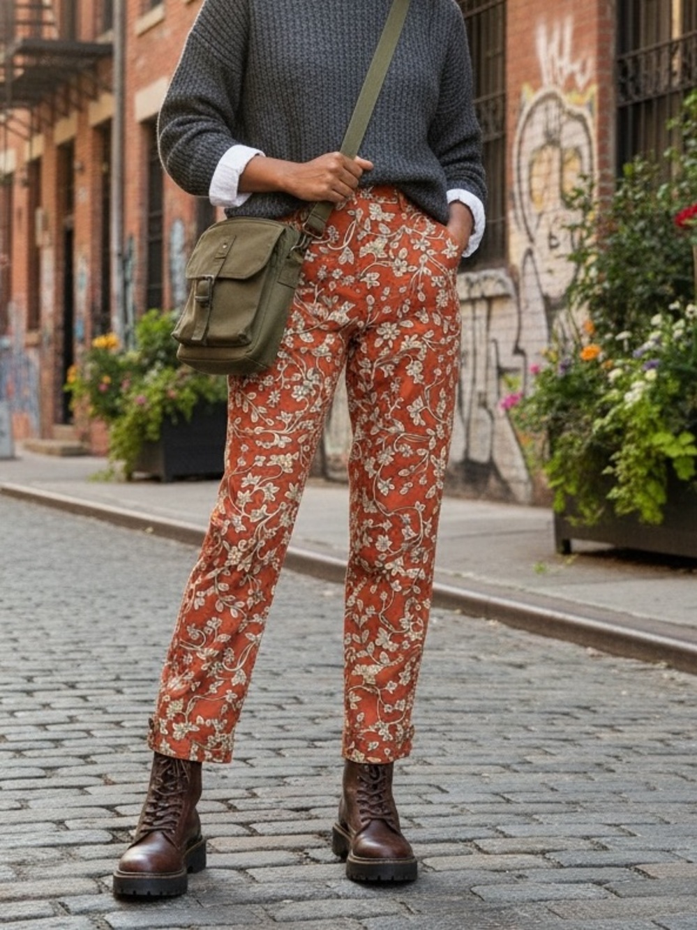 NWT Lovers and Friends Drew Pant in Zoe Rust Floral, Size XS